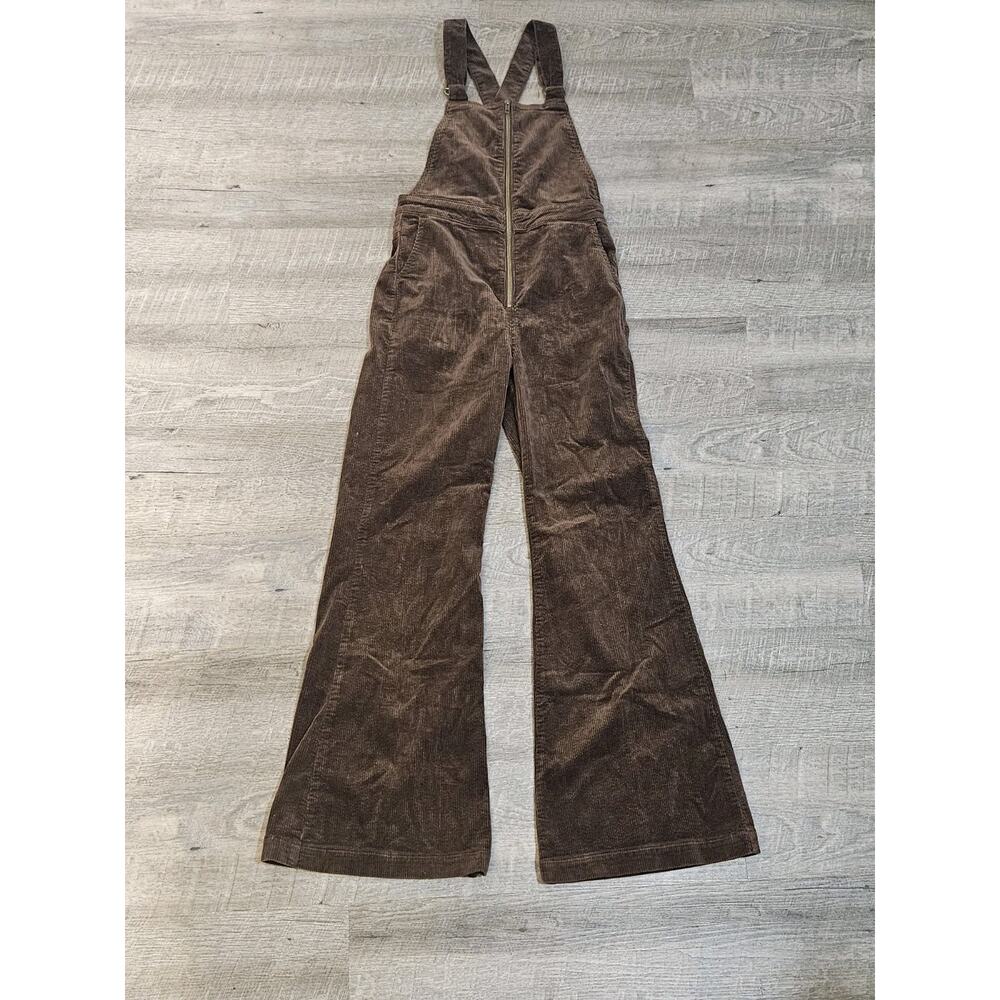 Rolla’s Eastcoast Corduroy Flare Overall Size 27 Bordeaux Cord Brown